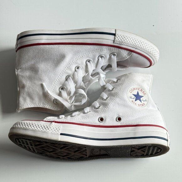 Converse White High-Top Sneakers Size 5 - Picture 3 of 10